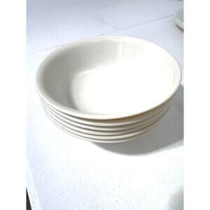 Set of 6 vintage Corelle plain ivory (antique white) cereal bowls